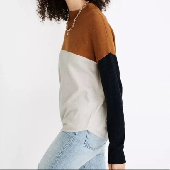 Madewell - Size XXL Colorblock Ashbury Mockneck Sweater MC029 - Picture 10 of 10
